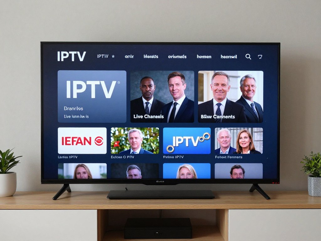 IPTV app displaying legal live channels in an Irish living room