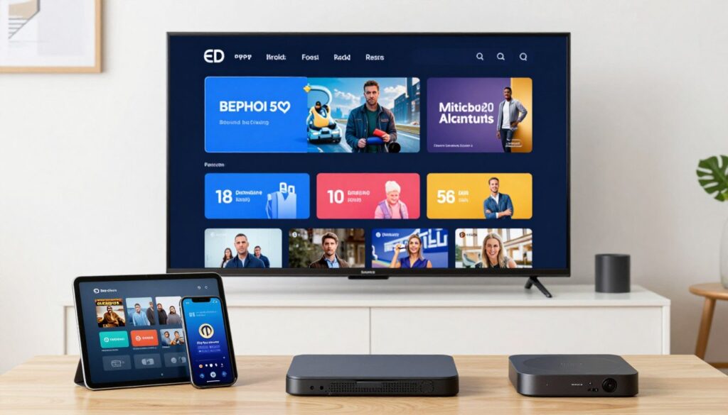 IPTV service working across a smart TV tablet and mobile device