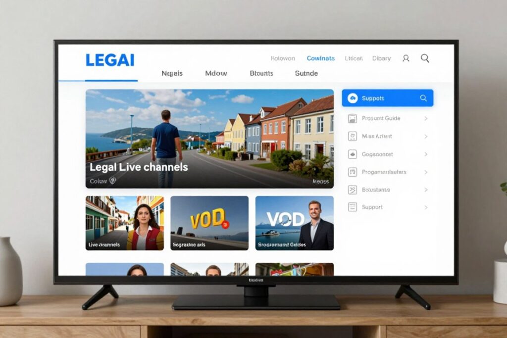 IPTV subscription features shown on a television interface in Ireland