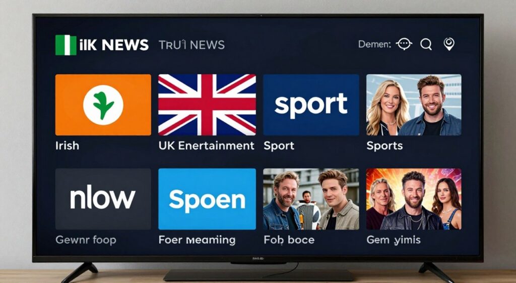 Irish and UK live channels on a television service