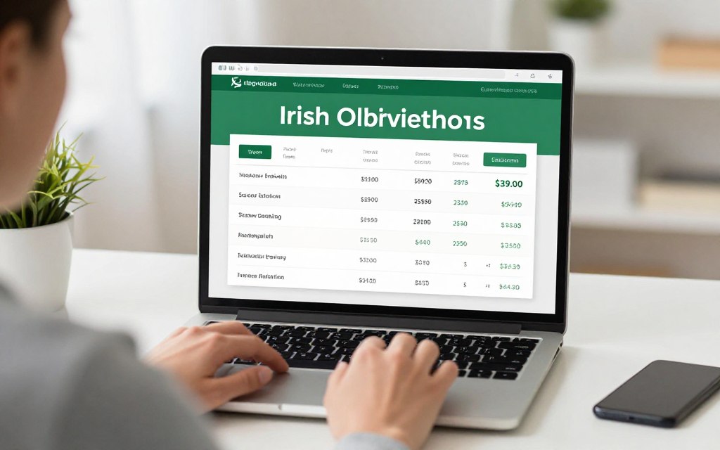 Irish customer comparing IPTV subscription plans online