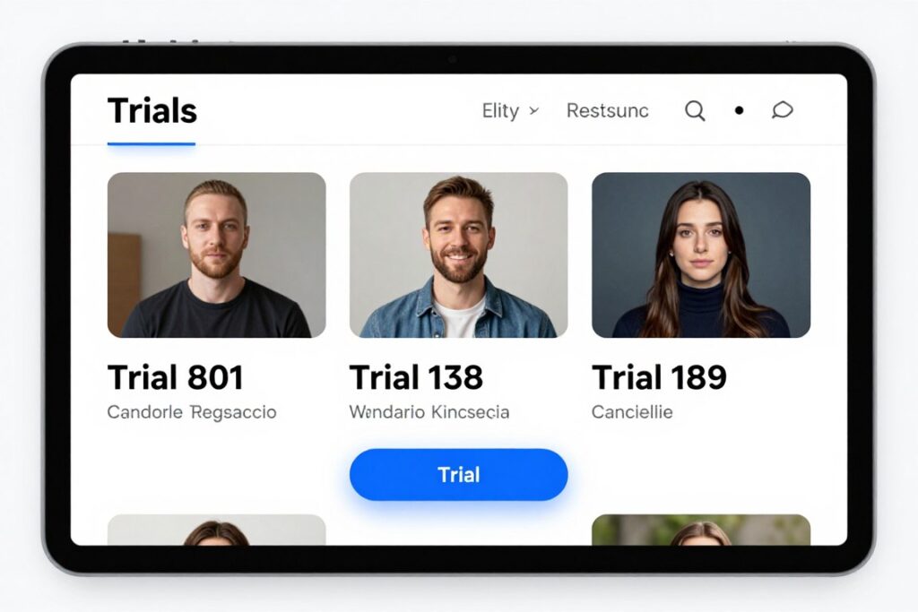 comparison of IPTV free trial CTA buttons and clear subscription terms