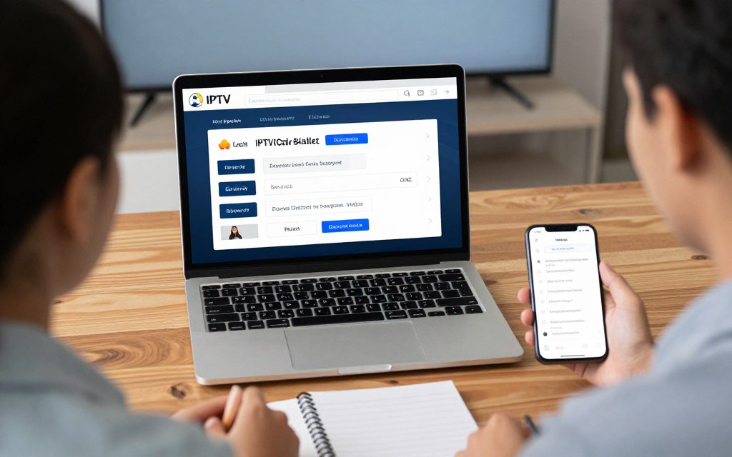 user comparing IPTV subscription quality and device compatibility