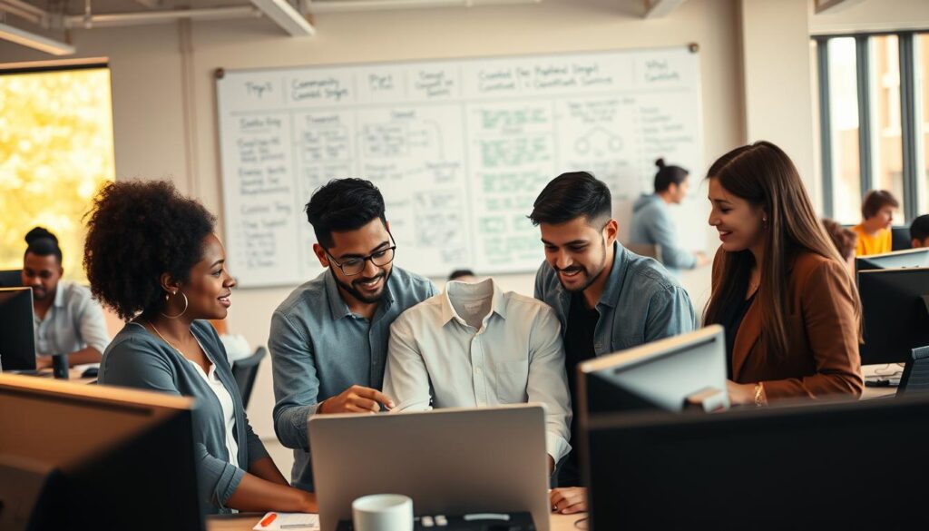 A collaborative workspace filled with diverse individuals engaged in discussions about IPTV projects on GitHub. In the foreground, a group of three professionals—one Black woman, one Hispanic man, and one Asian woman—are gathered around a laptop, reviewing code and sharing ideas, all dressed in smart casual attire. In the middle ground, a whiteboard filled with diagrams and notes outlines community contributions and collaborative strategies, while other team members are at desks, focusing on their screens. The background features large windows letting in warm, natural light, enhancing the atmosphere of teamwork and creativity. The scene conveys a sense of enthusiasm and community spirit, encapsulating the collaborative nature of open-source projects, with a soft depth of field effect to highlight the foreground activity. A collaborative workspace filled with diverse individuals engaged in discussions about IPTV projects on GitHub. In the foreground, a group of three professionals—one Black woman, one Hispanic man, and one Asian woman—are gathered around a laptop, reviewing code and sharing ideas, all dressed in smart casual attire. In the middle ground, a whiteboard filled with diagrams and notes outlines community contributions and collaborative strategies, while other team members are at desks, focusing on their screens. The background features large windows letting in warm, natural light, enhancing the atmosphere of teamwork and creativity. The scene conveys a sense of enthusiasm and community spirit, encapsulating the collaborative nature of open-source projects, with a soft depth of field effect to highlight the foreground activity.